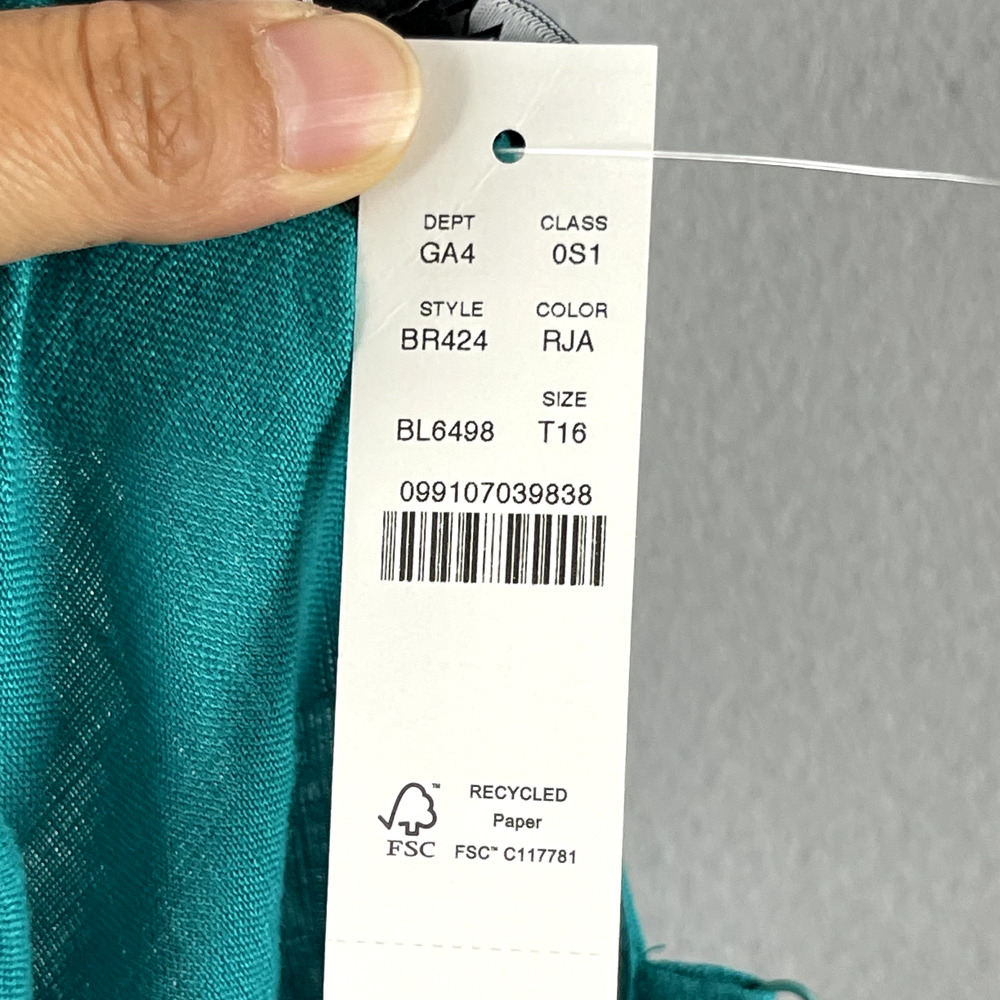 J Crew Gwyneth Linen Maxi Dress Womens 16T Green Coastal Minimal Beach NWT - Picture 15 of 16
